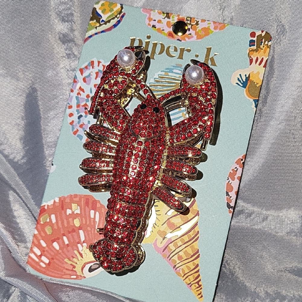 Piper K Red Lobster Hair Clip Brand New Li M